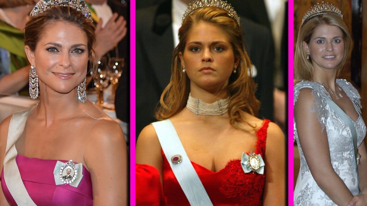Prinsessan Madeleines alla klänningar på Nobelfesten