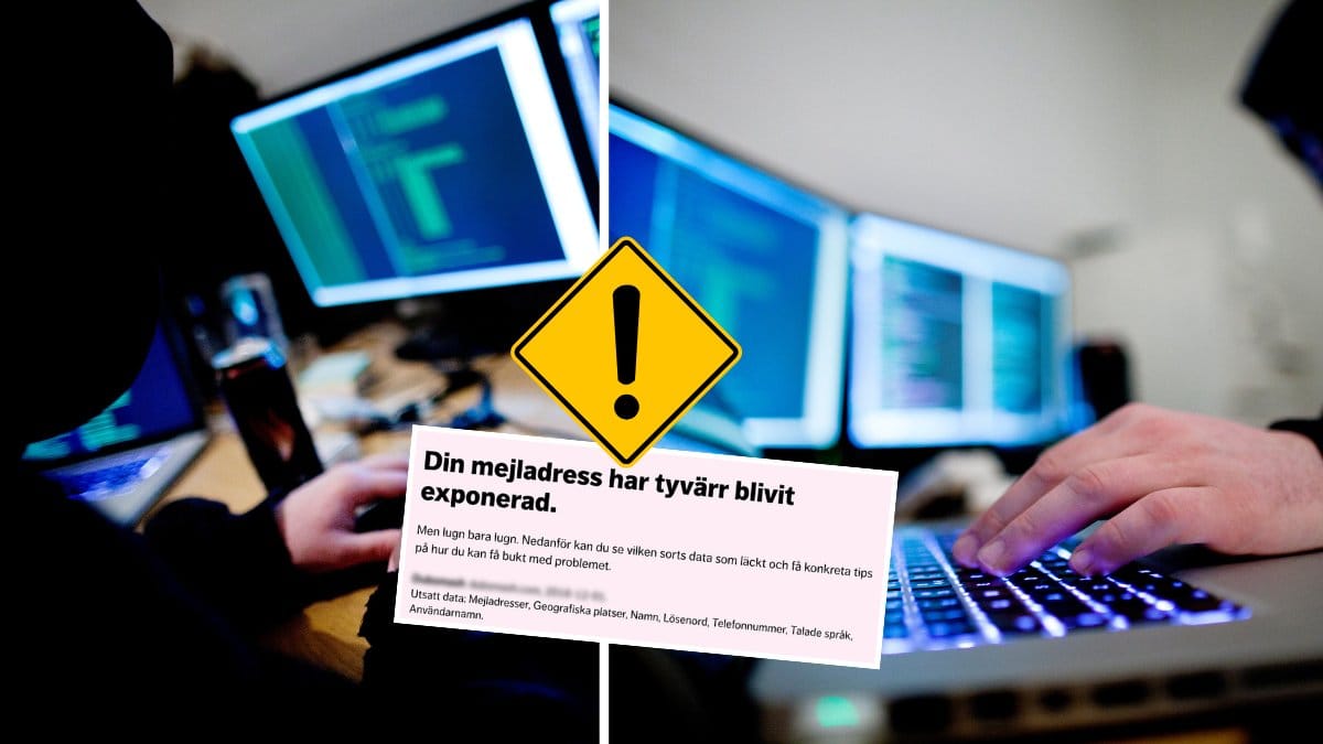 Hackare och dator.