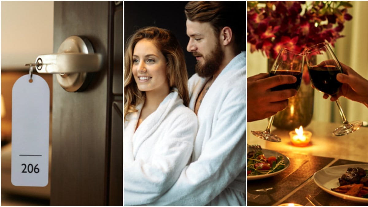 Hotellrum, spa, vin, dejt