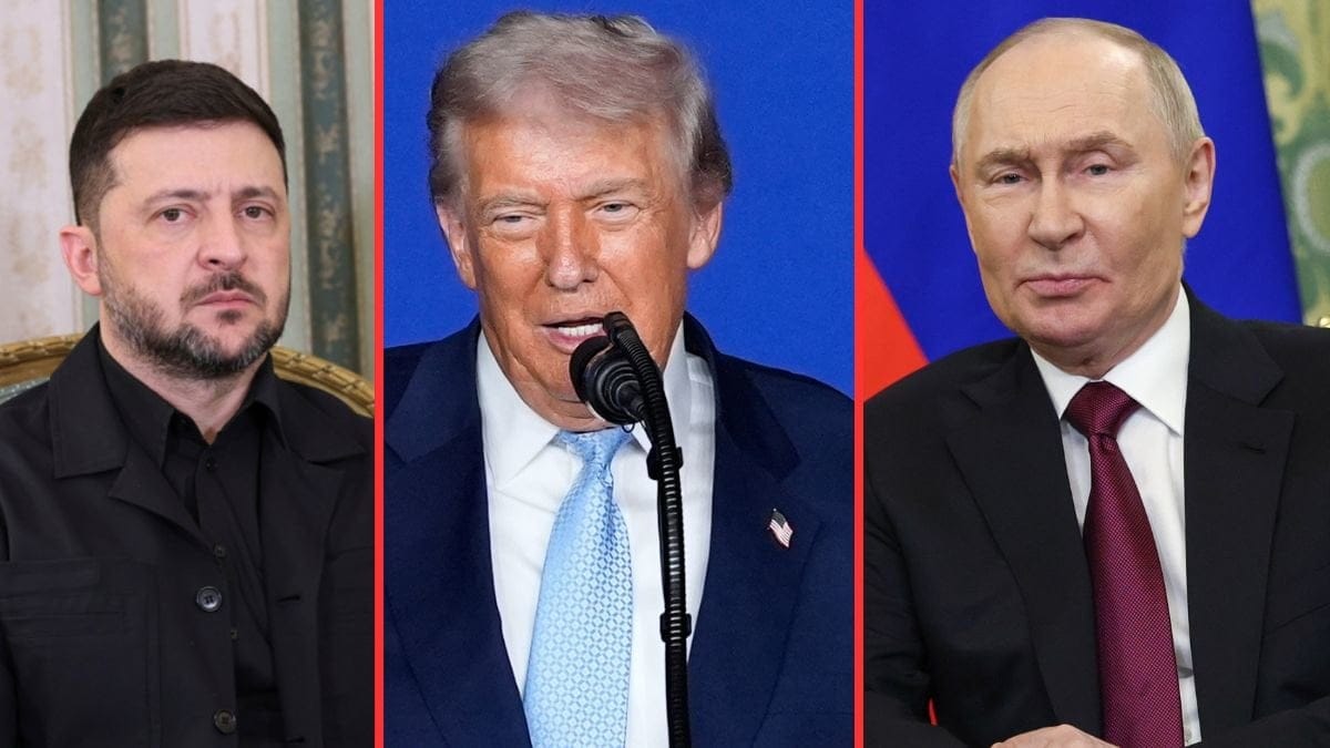 Zelenskyj, Trump och Putin. 