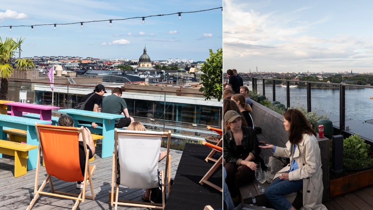 Bilder från två takbarer i Stockholm.