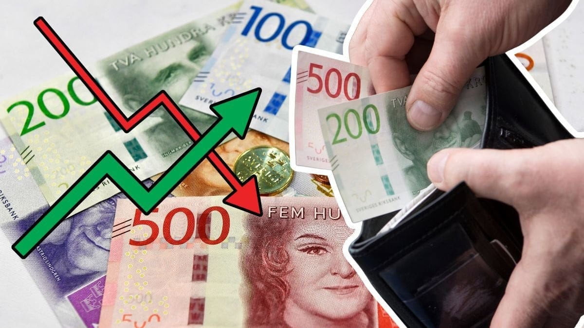 Pengar, plånbok och grafer.