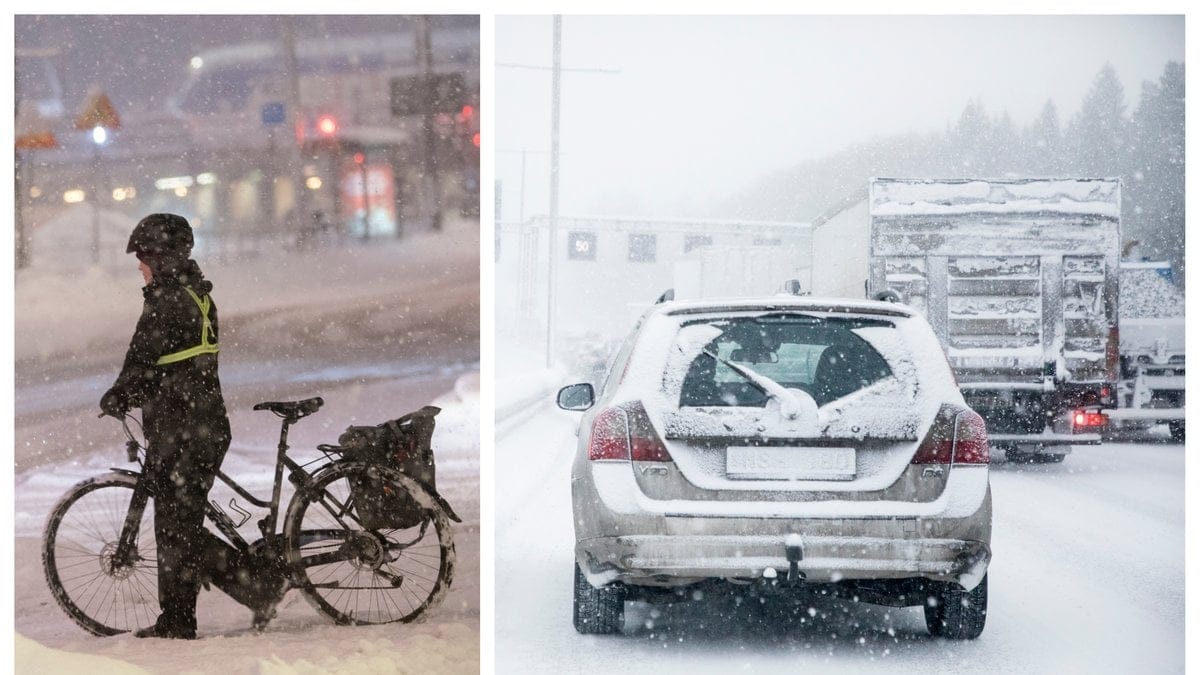 Snö och regn väntar stora delar av landet, uppger SMHI.