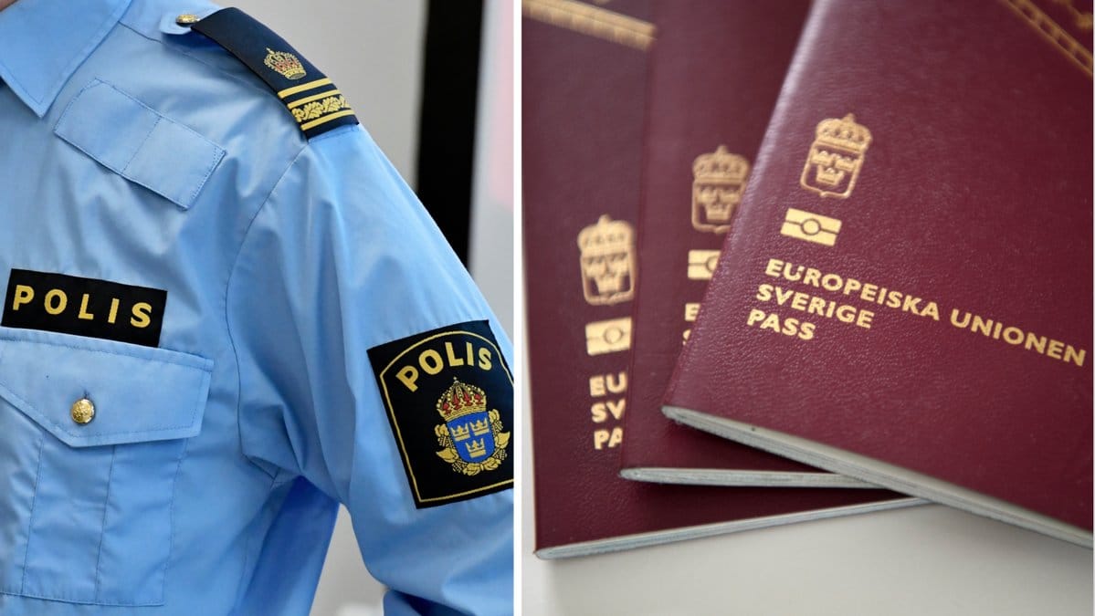 Genrebild på polis och pass