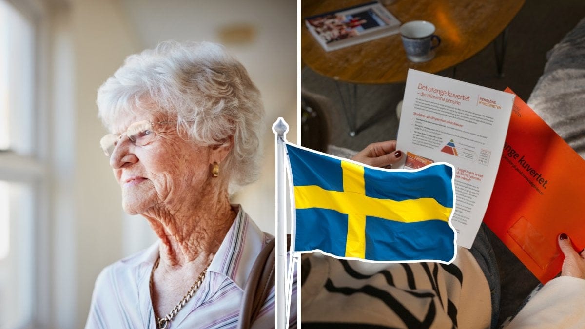 Pensionär, flaga, kuvert