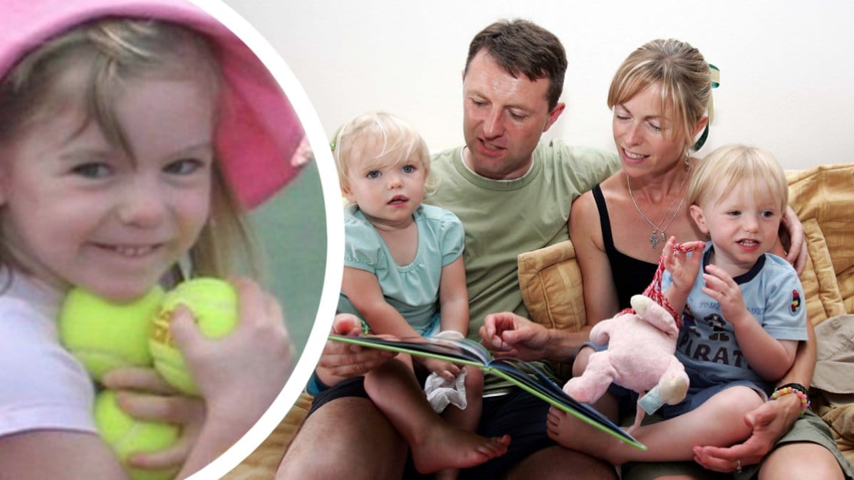 Gerry, Amelie, Sean och Kate McCann läser en bok.