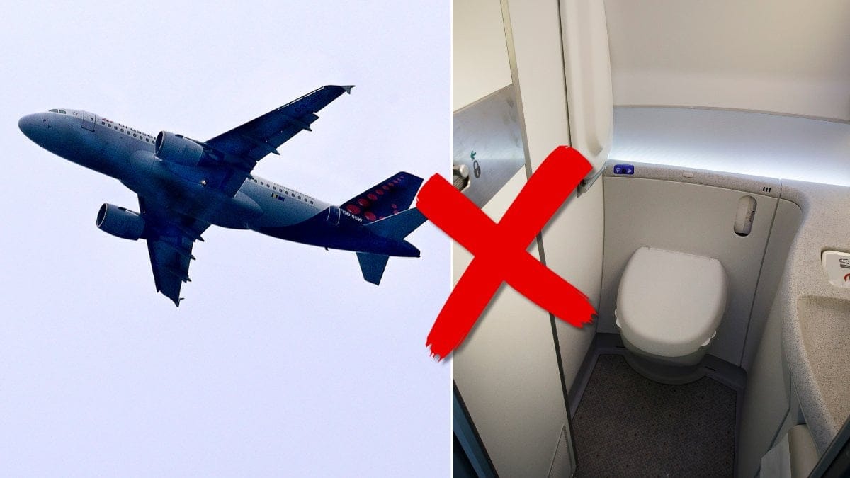På flygplanstoaletten gör många passagerare kanske lite mer än de borde.