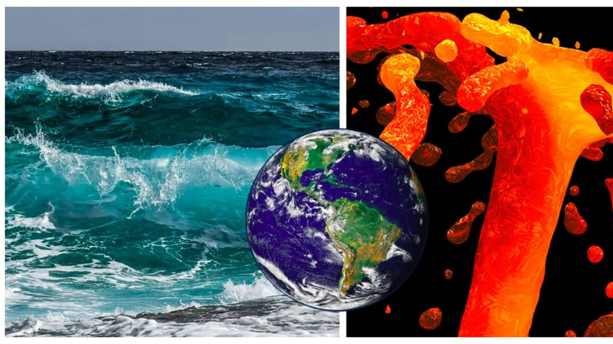 En vulkan bildades under vattnet.