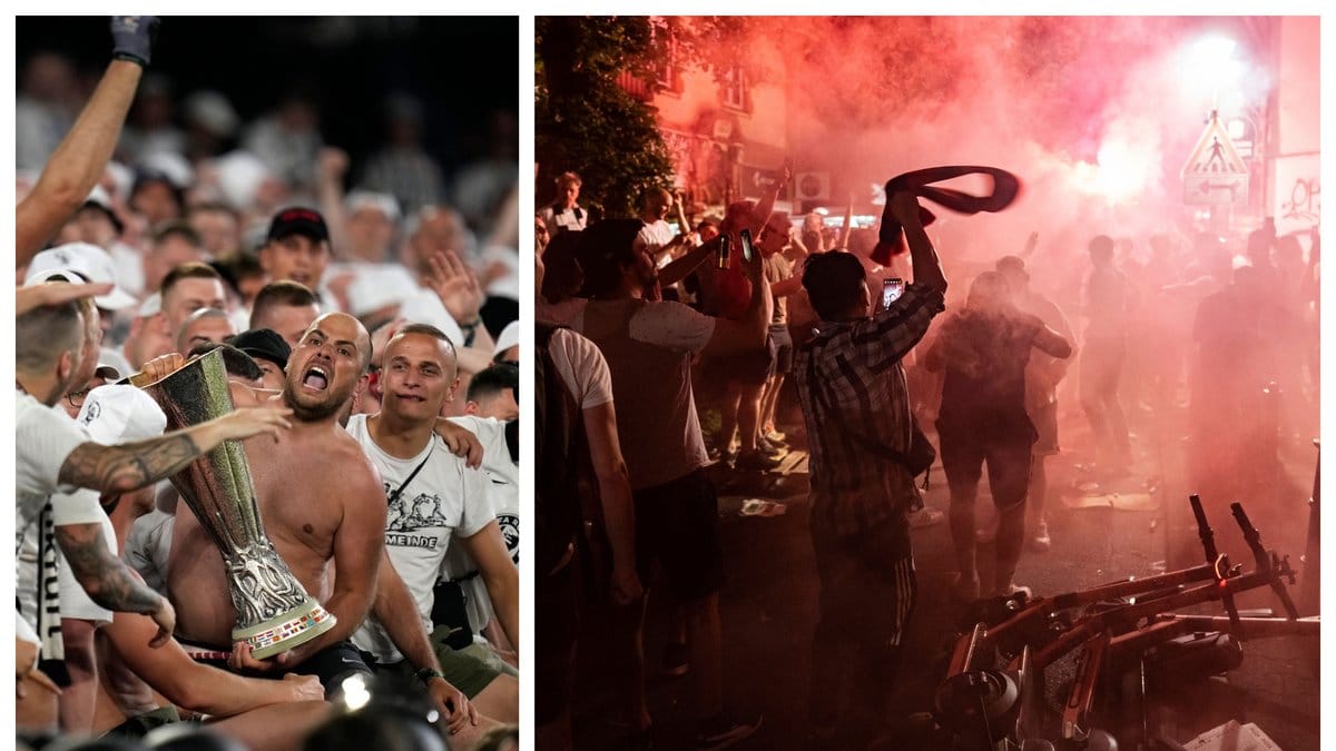Flera Frankfurt-supportrar greps i Sevilla.