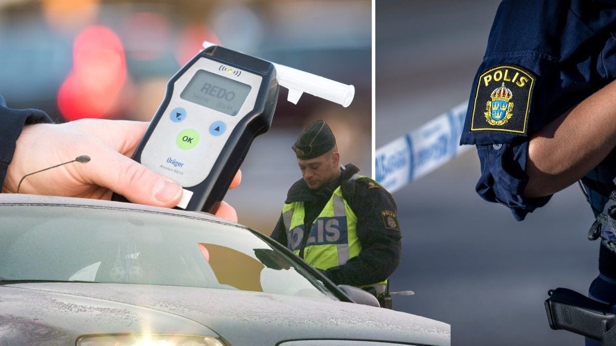 Nykterhetskontroll, polis och alkomätare.