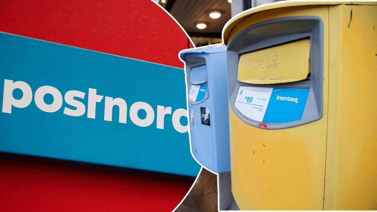 Bilder på Postnords logga och brevlådor