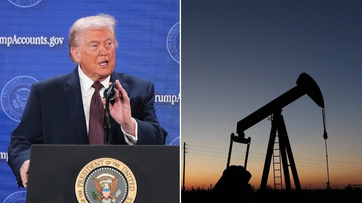 Trump och en oljerigg.