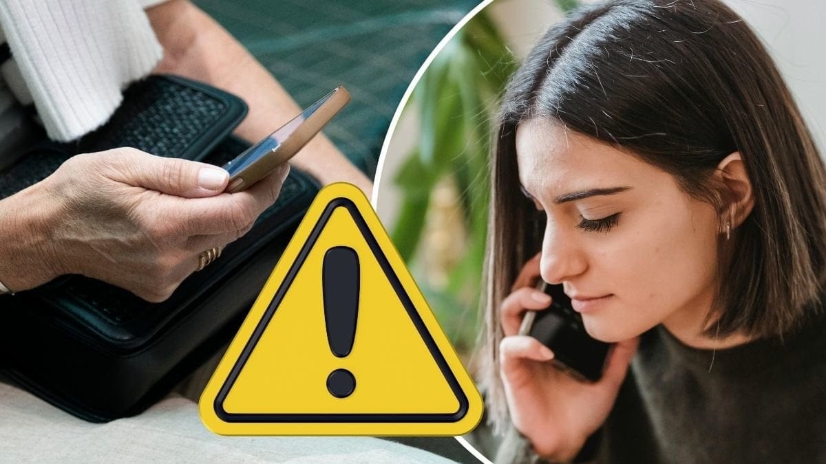 En kvinna som sms:ar och en tjej som pratar i mobilen.