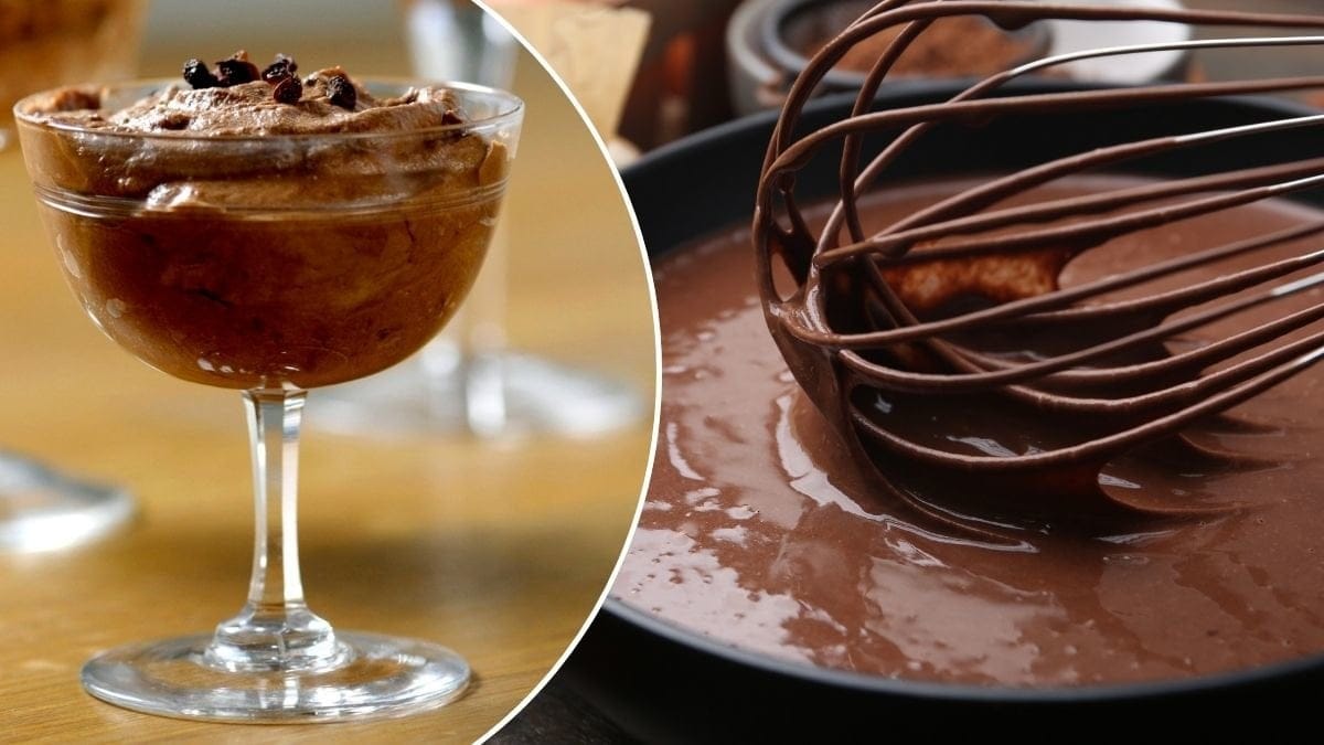 Bilder på chokladpudding.