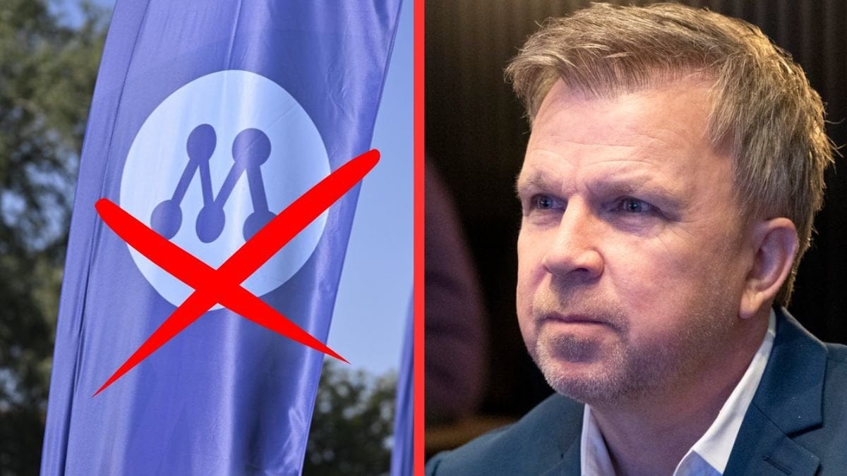 Richard Herrey och en M-flagga