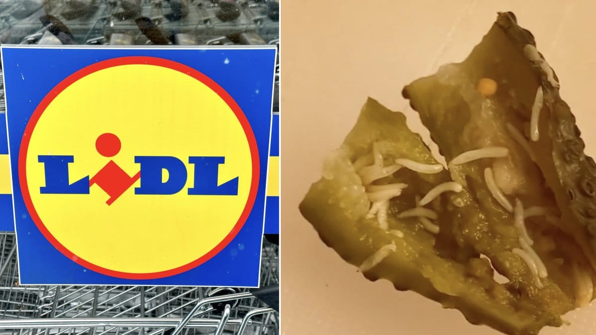 Cornichons inköpta på Lidl i Storbritannien innehöll maskar.