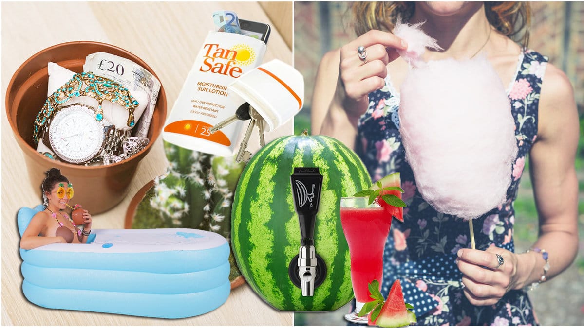 Tjej med sockervadd, tjej som badar.