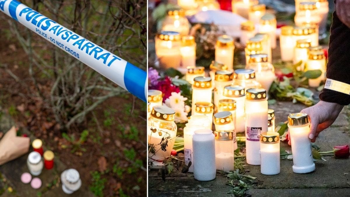 Avspärrning och minnesplats.