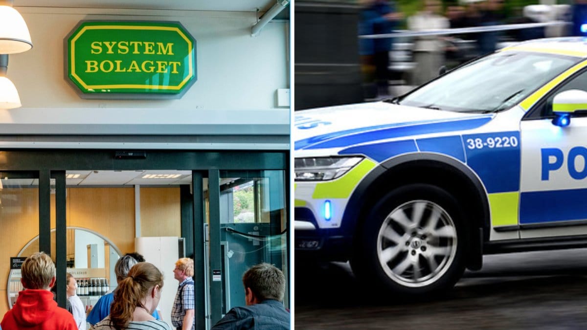 En halvnaken och blödande man är omringad bakom Systembolaget i Herrljunga