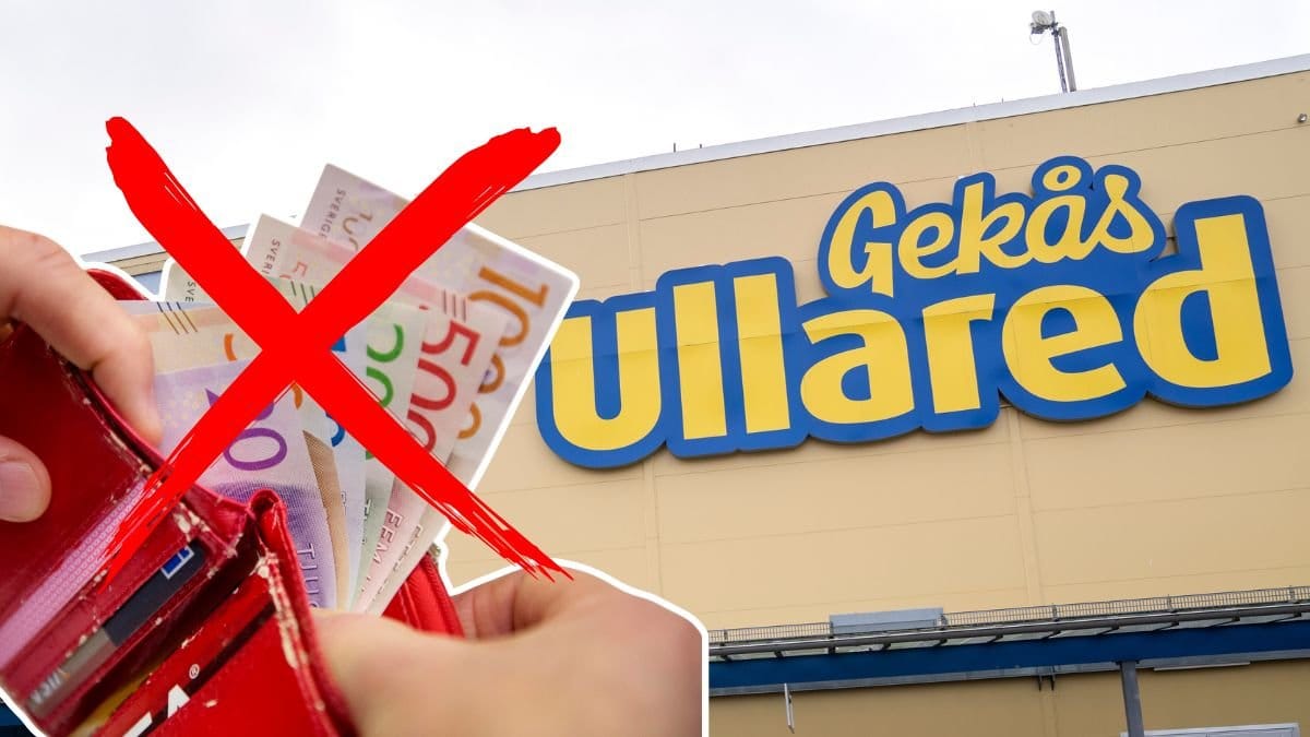 Gekas Ullared ingång och plånbok.