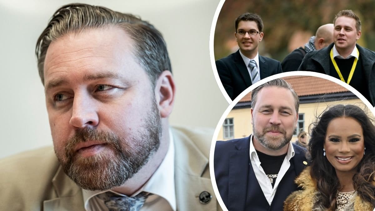 SD-toppen Mattias Karlsson, Mattias Karlsson med Jimmie Åkesson och Mattias Karlsson med frun Amanda Bergman