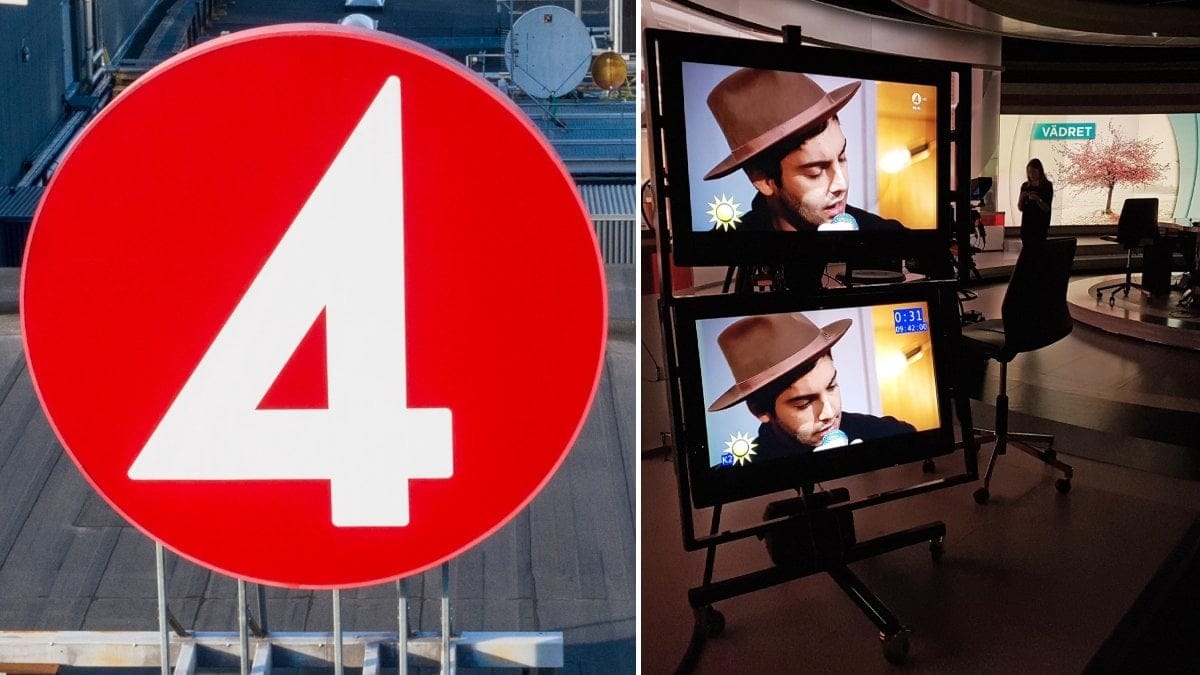 Bilder på TV4-loggan och Nyhetsmorgon.