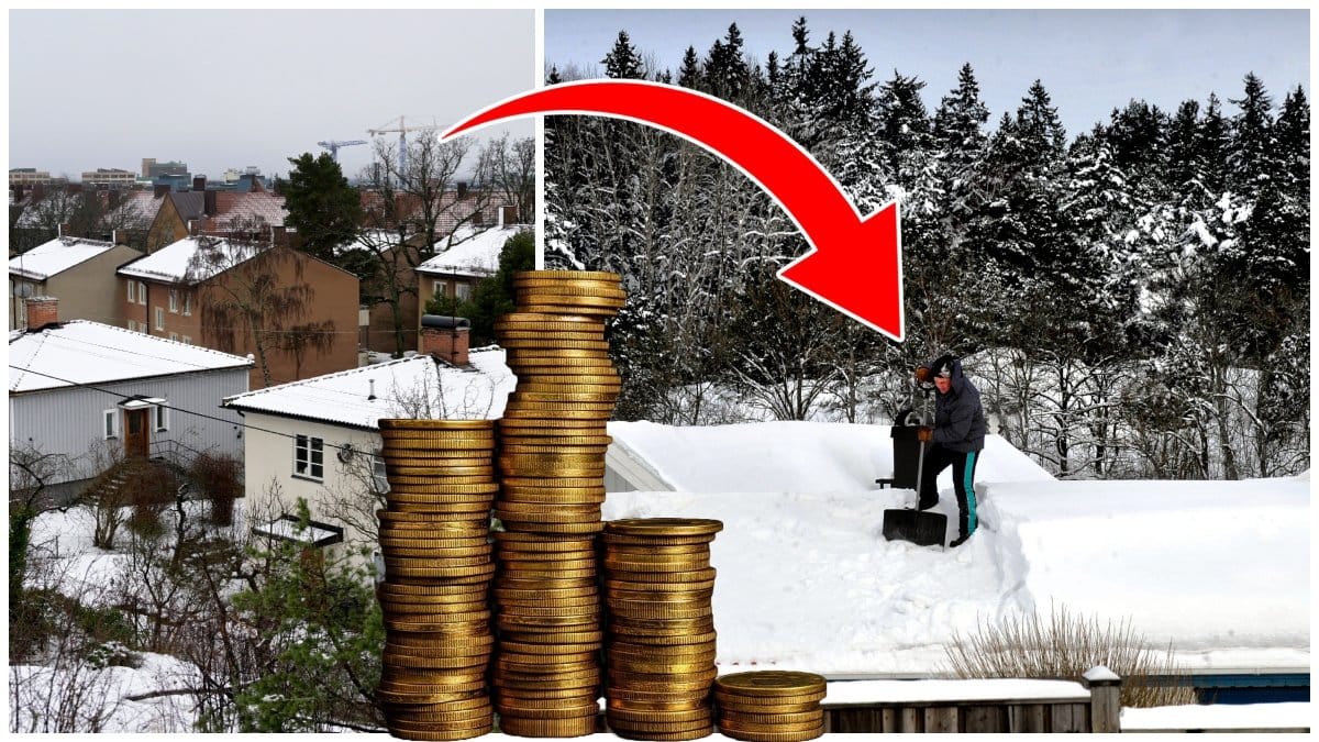 Vintern är här och många hustak täcks nu av snö.