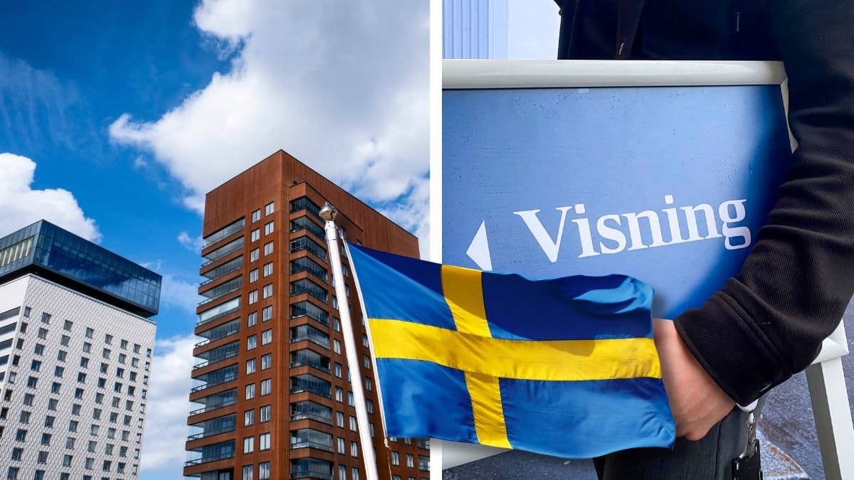 Bostadshus och en visning.