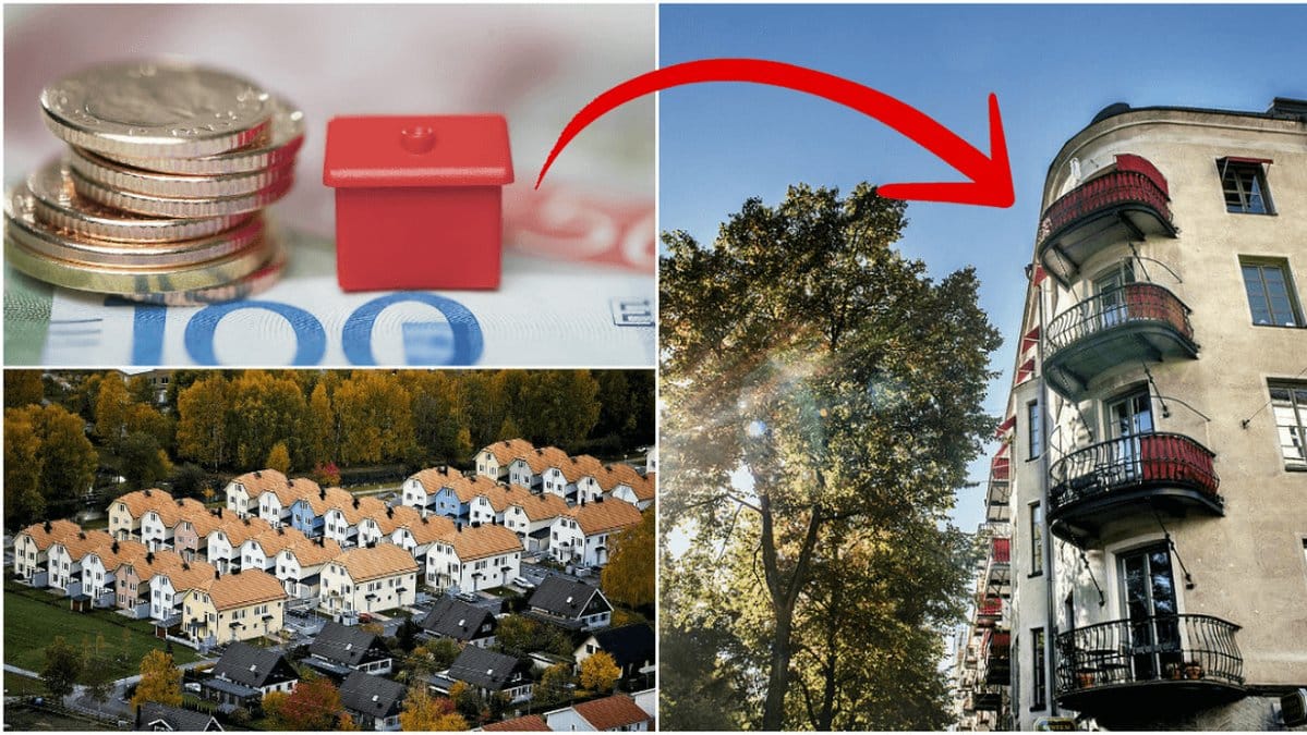 Radhus och bostadshus.