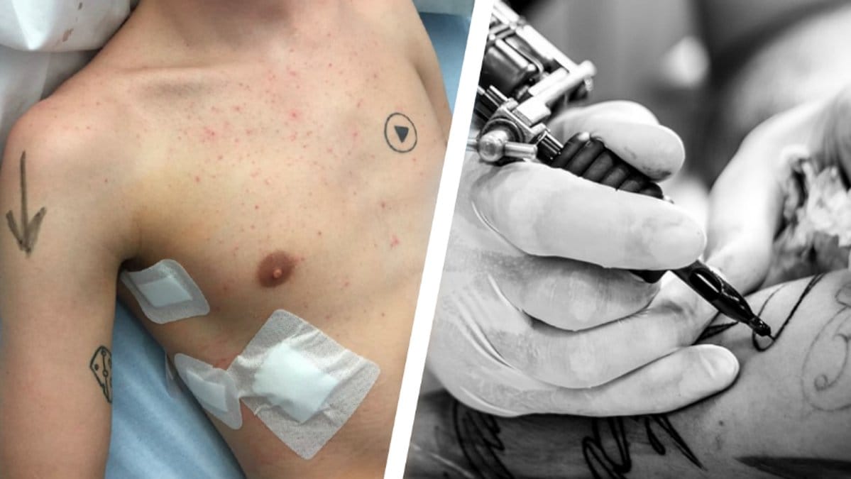 Tatuering över hjärtat