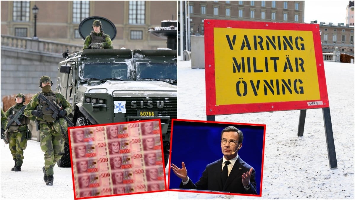 Statsminister och partiledare Ulf Kristersson förslår högre ersättning till värnpliktiga på Moderaternas Sverigemöte i Karlstad.