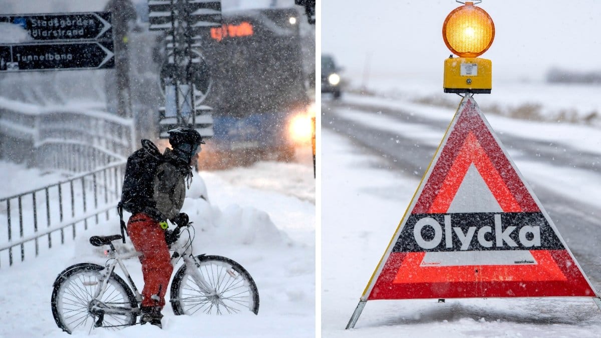 Ett snökaos förväntas skapa problem i trafiken. Genrebilder