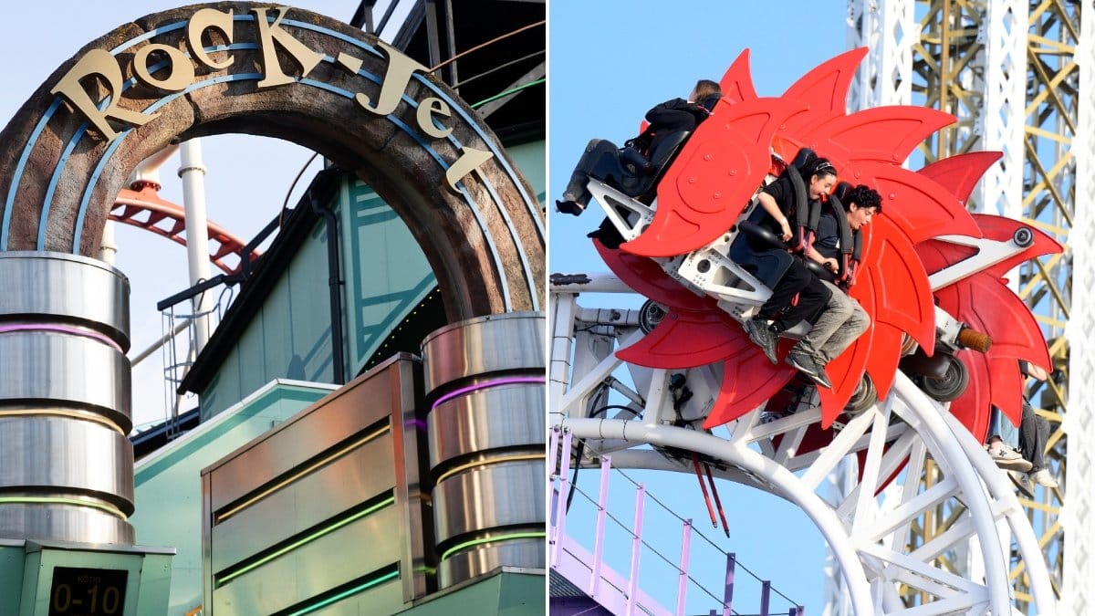 Bild på olika attraktioner på Gröna Lund.