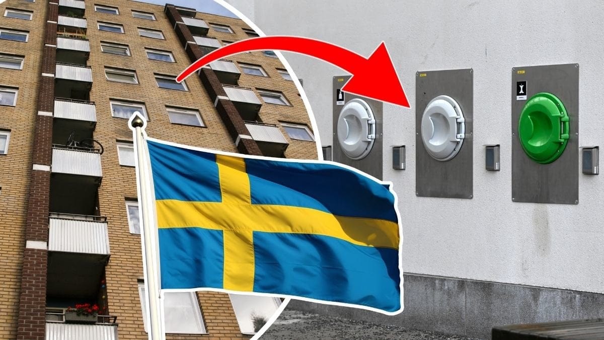 bostadsrätt, svensk flagga, sopkärl
