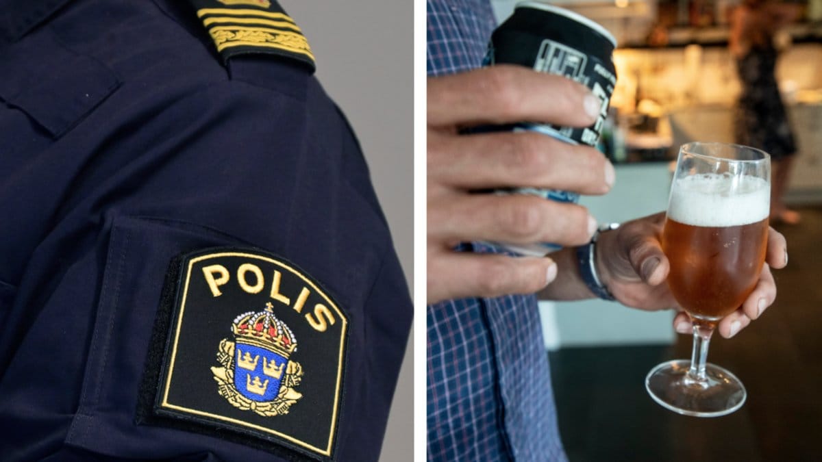 En polisman dök upp full på jobbet. 