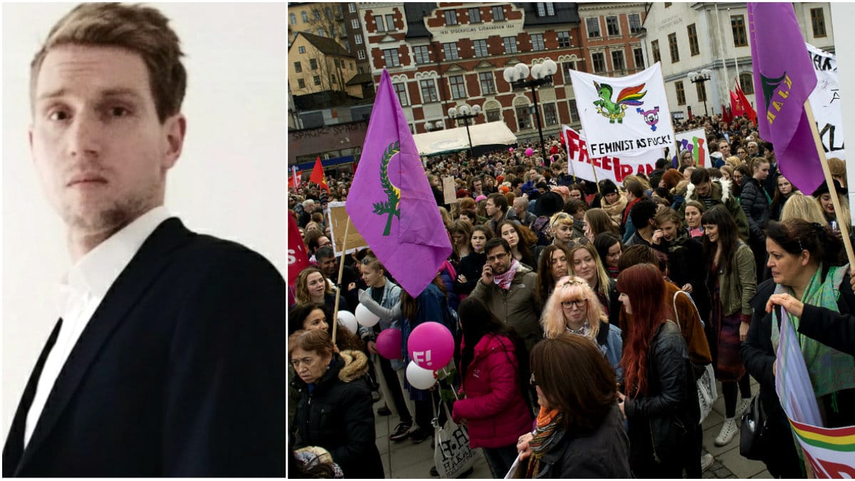 Demonstration i Stockholm på internationella kvinnodagen