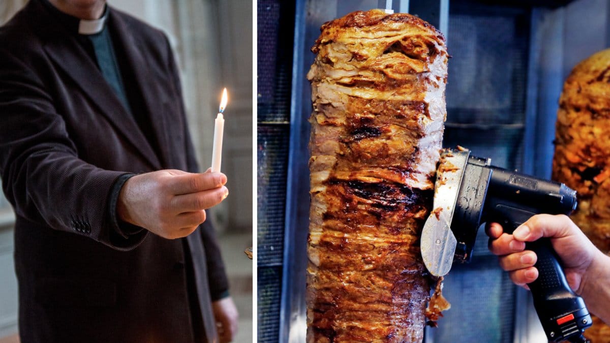 En katolsk präst smugglade in droger i kebab.