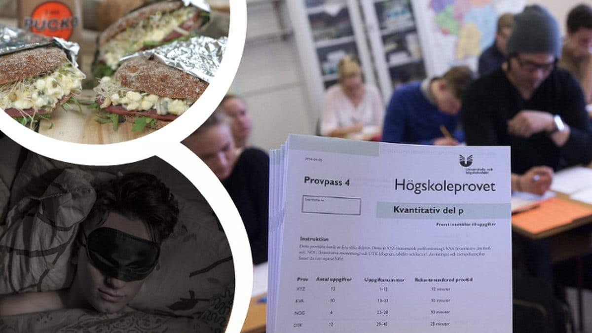 Man som sover. Mackor. Högskoleprov