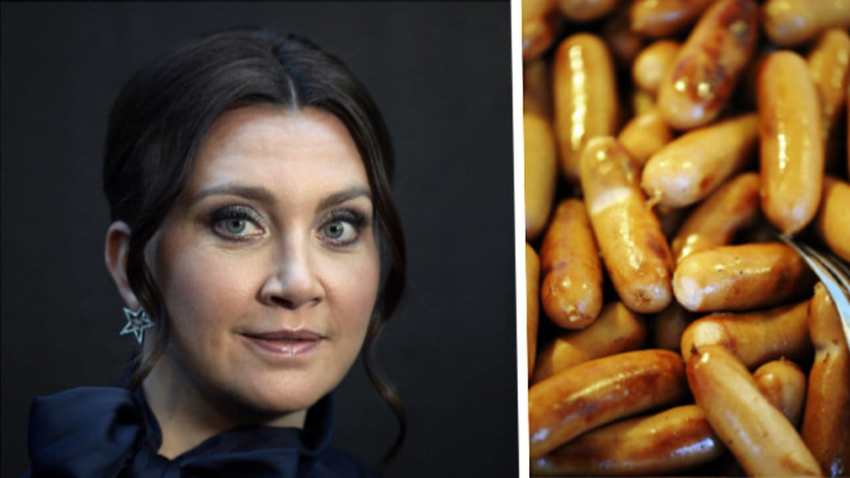 Camilla Läckberg och prinskorvar. 