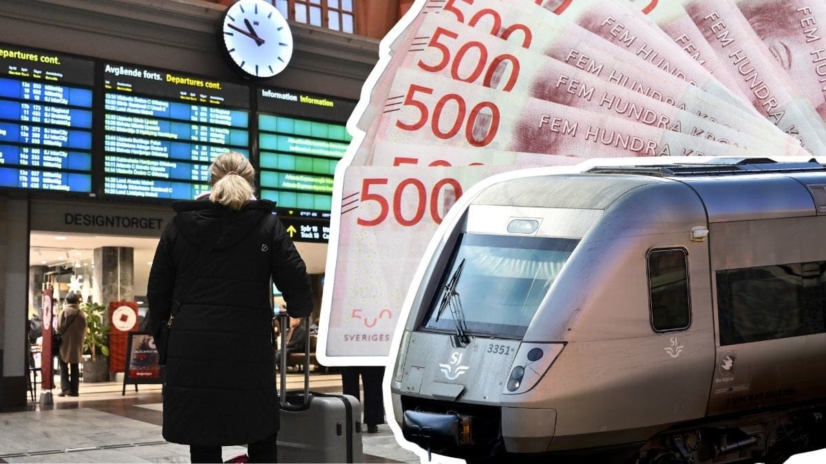 SJ avgång, tåg och pengar.