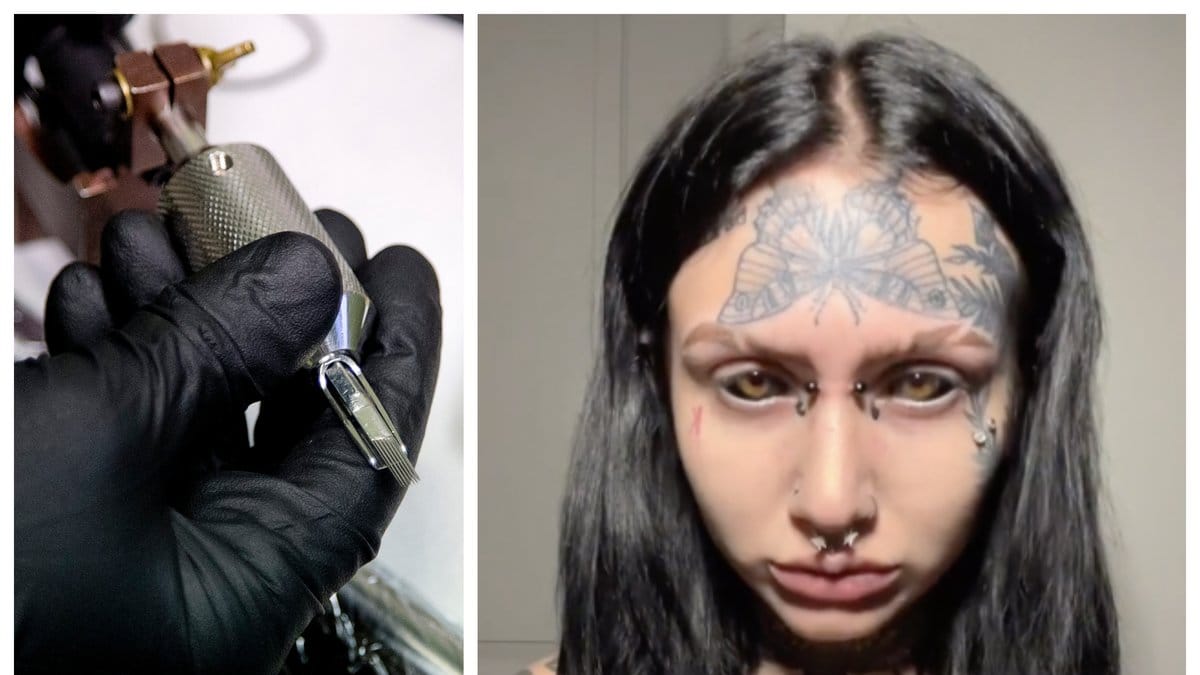 Tiktok-profilen Kierstyn Milligan har tatuerat sina ögon svarta.