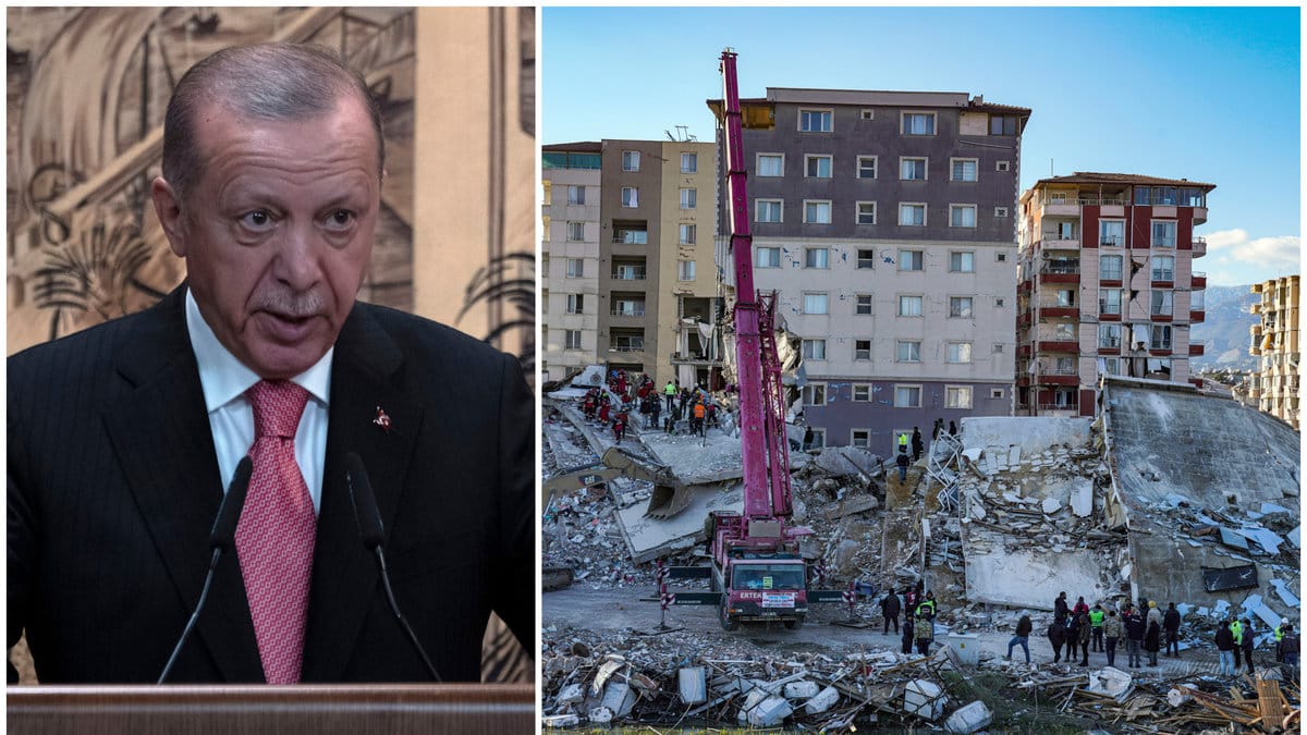 Turkiets president Erdogan uttalade sig under kvällen om plundringarna.
