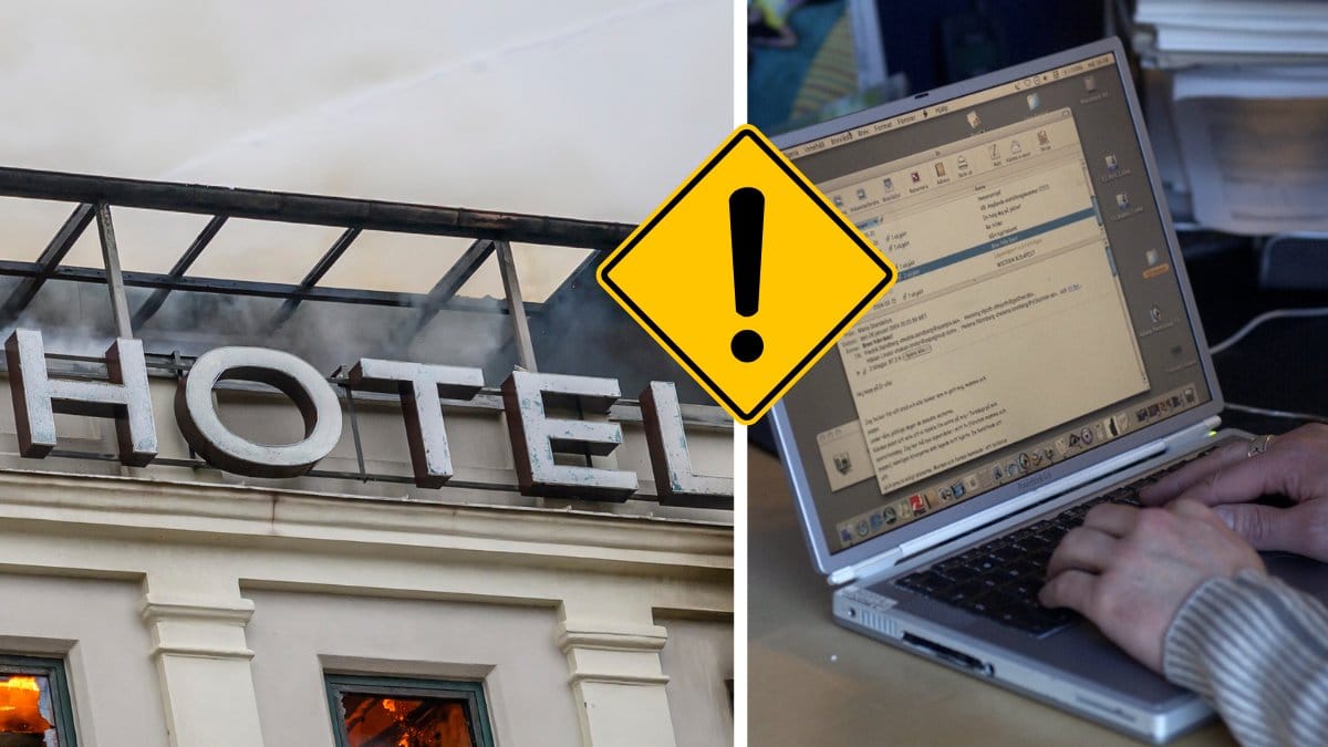 Hotell och dator med epost. 