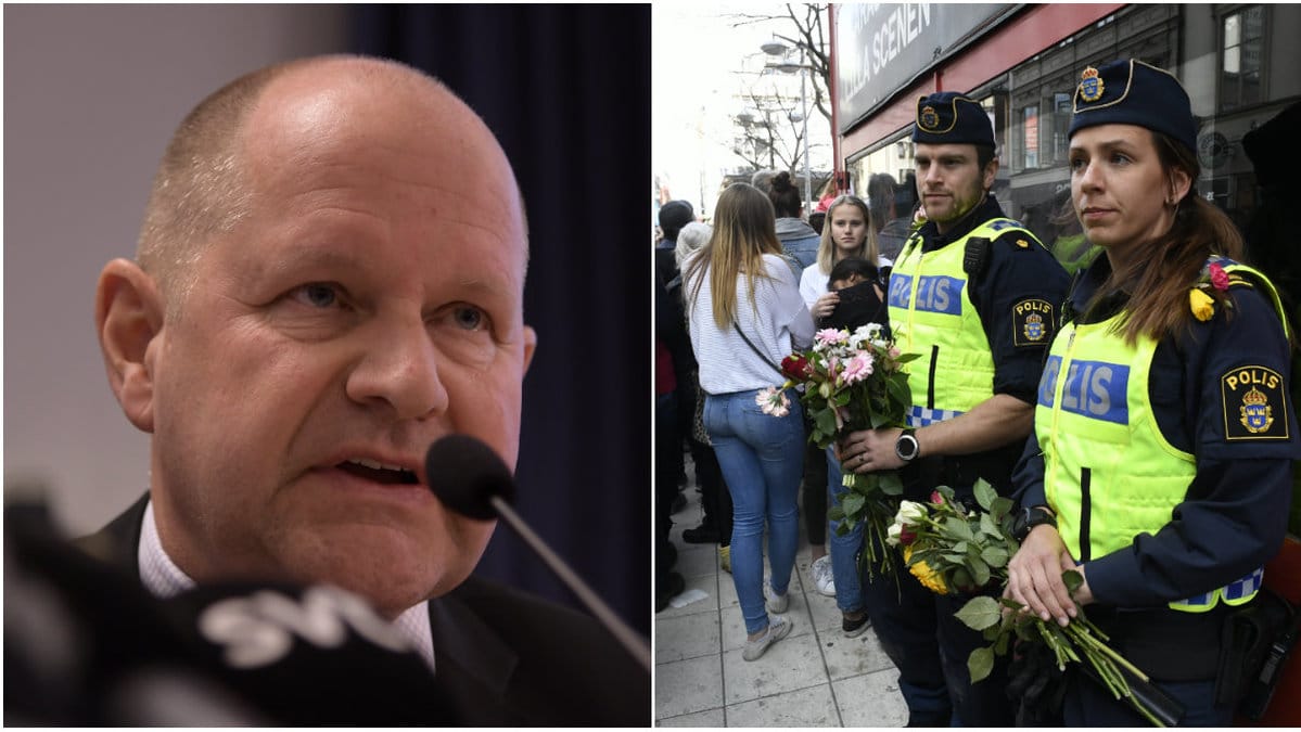 Blommor till polisen.