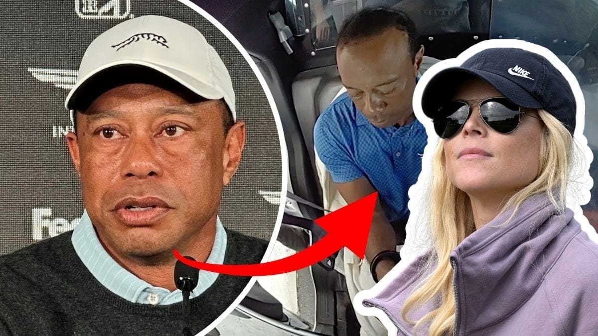 Tiger Woods vänster, Elin Nordegren höger.