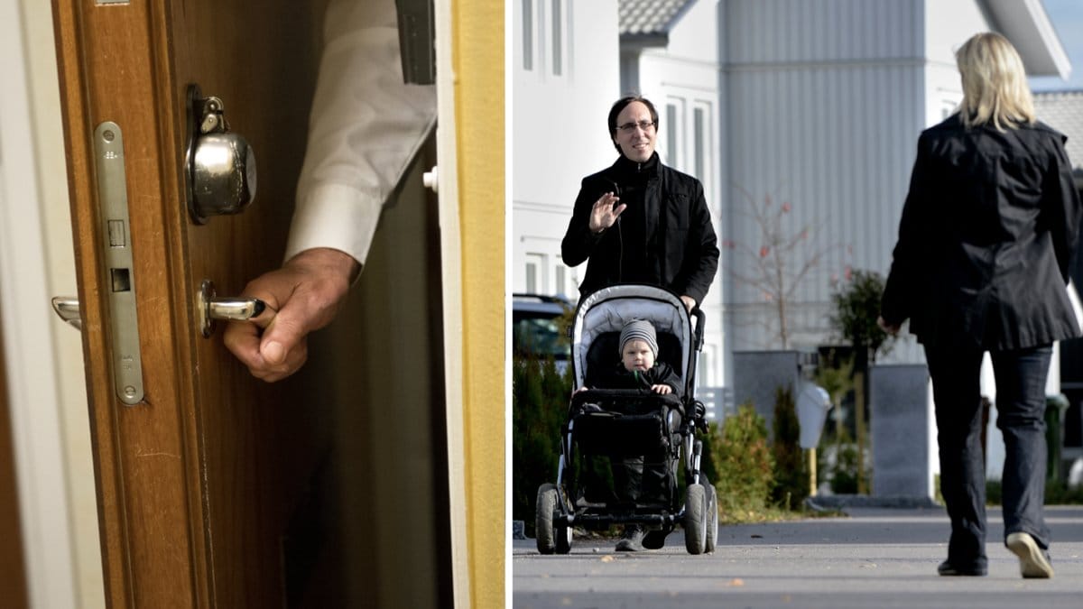 Genrebilder på dörr och grannar som hälsar.