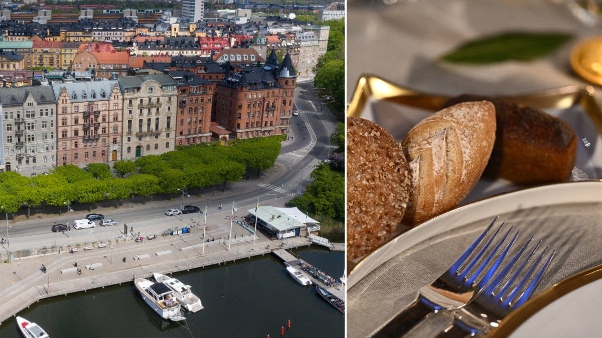 Bilder på Strandvägen och en dukning.