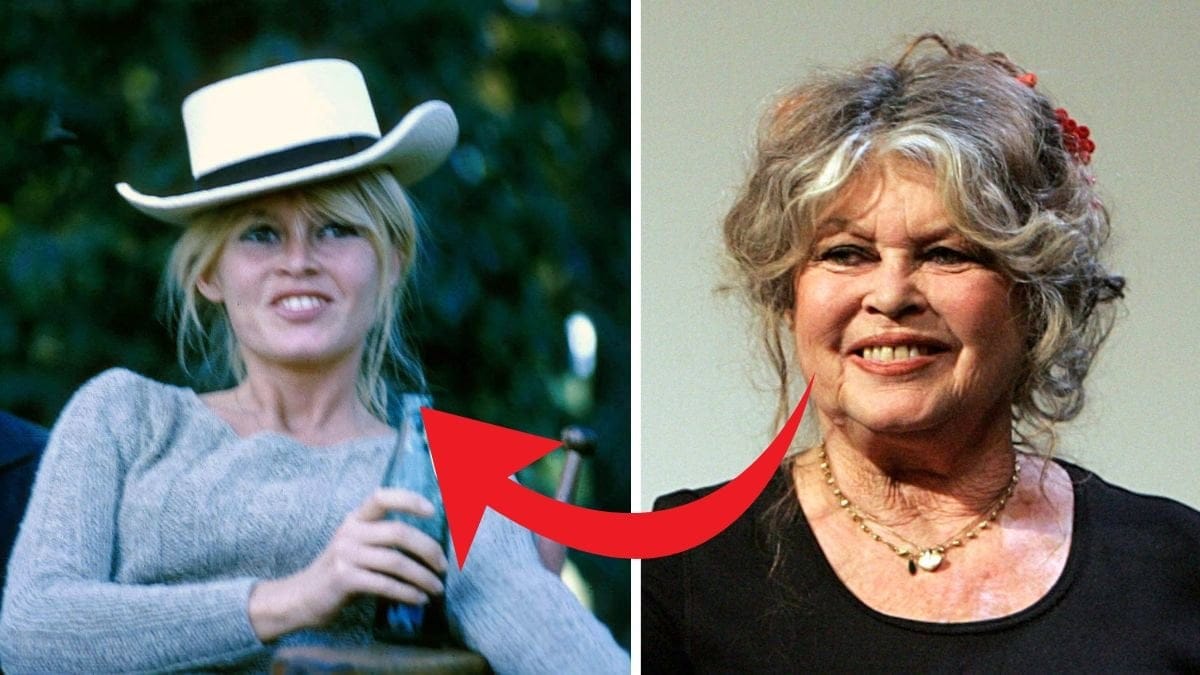 Bridgette Bardot ung vänster, Bridgette Bardot äldre höger.