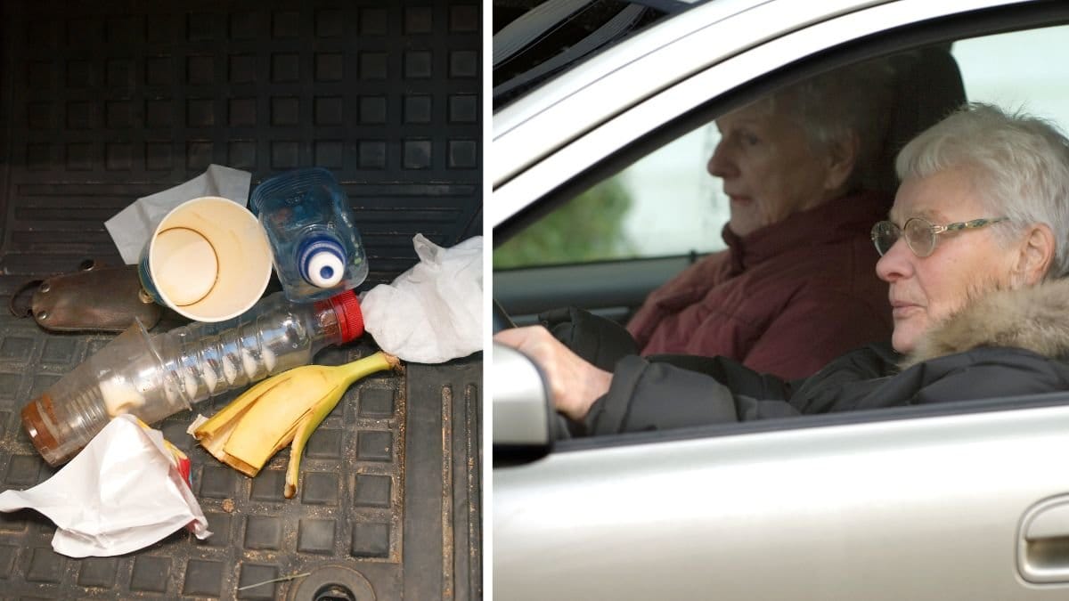 Smuts i bil och två pensionärer som kör bil.