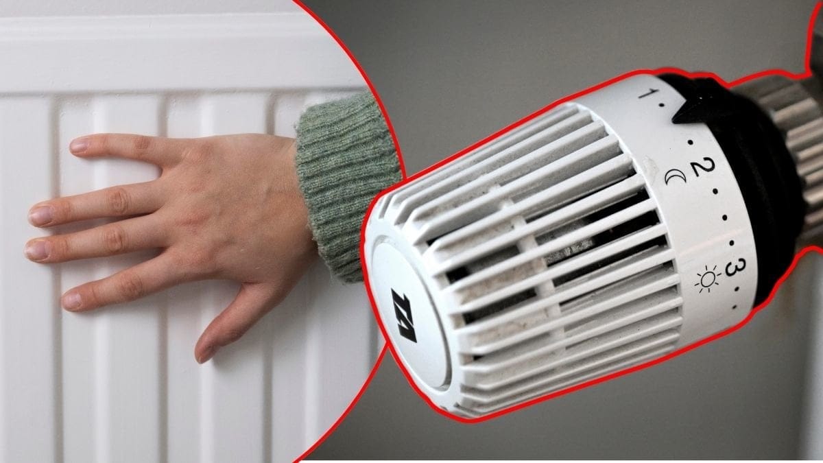 Bilder på element och en termostat.